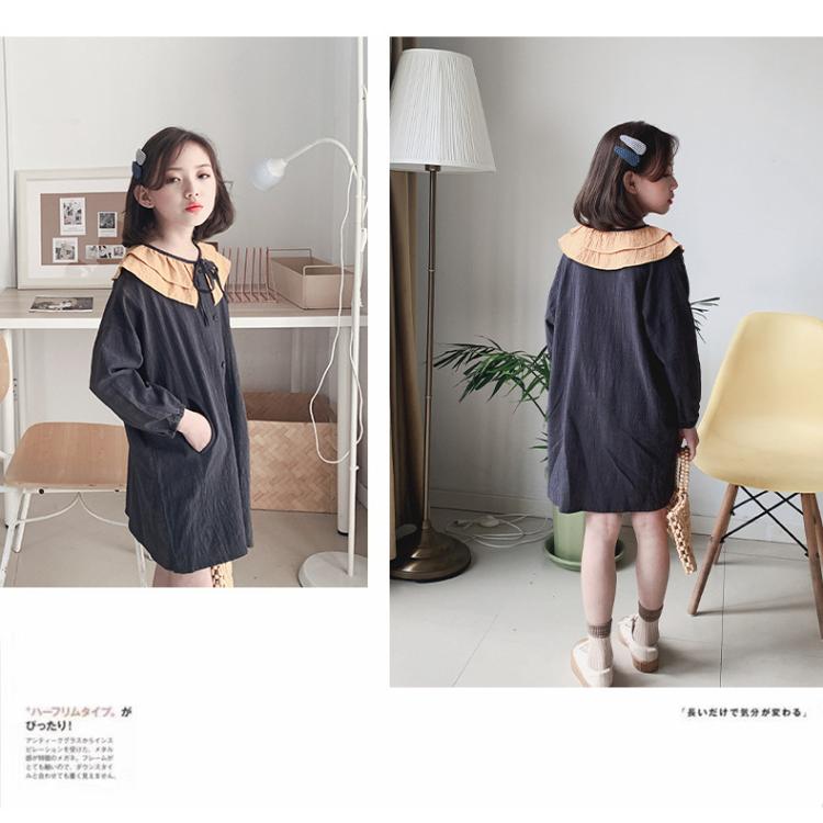 子供服 ワンピース キッズ 長袖 子供ドレス Dress 女の子 春秋 シャツワンピース 膝丈 韓国子供服 ジュニア カジュアル おしゃれ 可愛い 通学着 Y5518 Fairyhouse 通販 Yahoo ショッピング