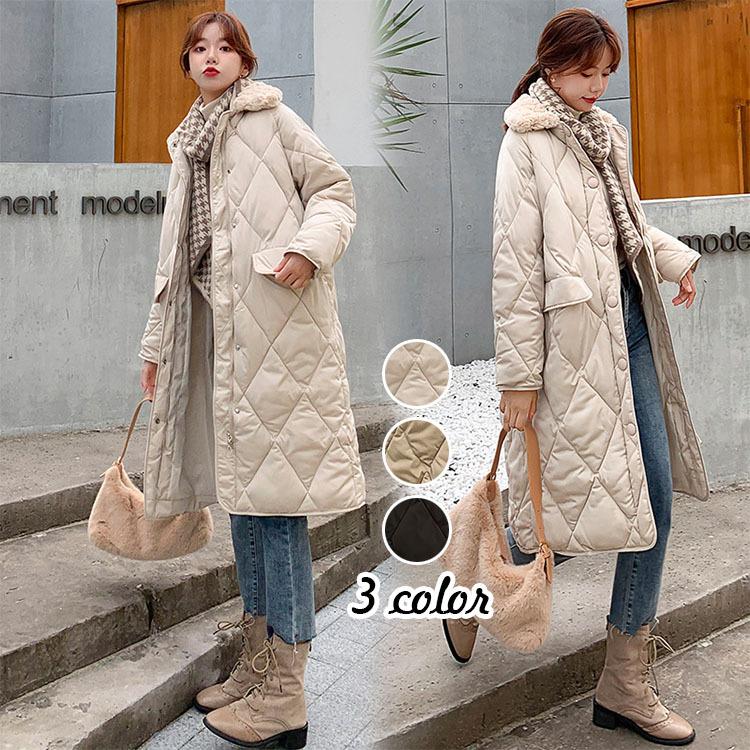 中綿ジャケット 中綿コート ロング丈 冬用 レディース アウター 暖かい 防風防寒 モコモコ 暖かい オシャレ 厚手 軽量 着痩せ 3色 Y Fairyhouse 通販 Yahoo ショッピング