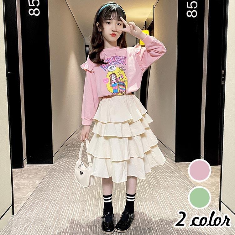 最新人気 110 子供服 セットアップ 女の子 キッズ ⻑袖春秋2点セット 韓国 子供服110★ボトムスまとめ売り2点セット春秋女の子男の子