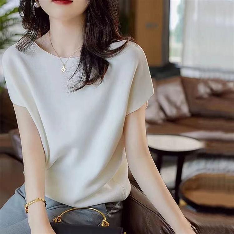 ニットtシャツ トップス レディース きれいめ 40代 春夏 半袖トップス 白インナー オシャレ ブラウス 丸首 Tシャツ 韓国風 通勤 着痩せ Y Fairyhouse 通販 Yahoo ショッピング