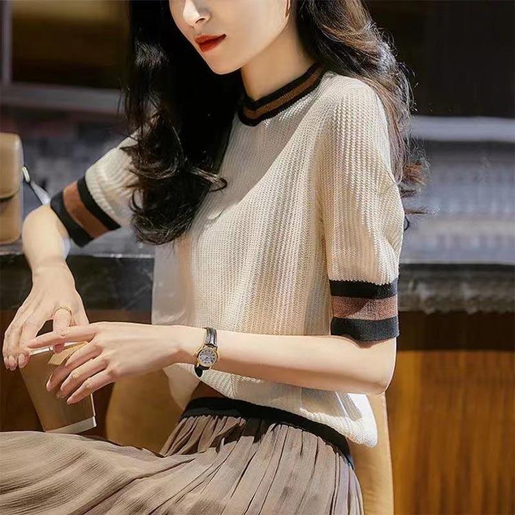 ニットtシャツ トップス レディース きれいめ 40代 春夏 半袖トップス 白インナー オシャレ ブラウス 丸首 Tシャツ 韓国風 大きいサイズ Y Fairyhouse 通販 Yahoo ショッピング