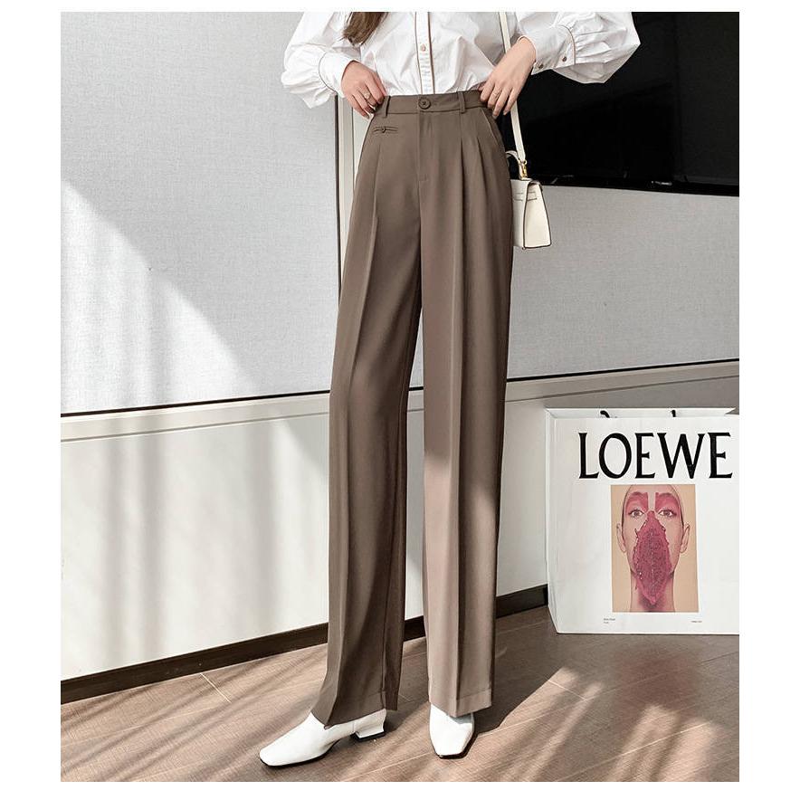 市場 ストレッチウォッシャブル 黒無地 ウール混セットアップ パンツ スラックス ストレートパンツ