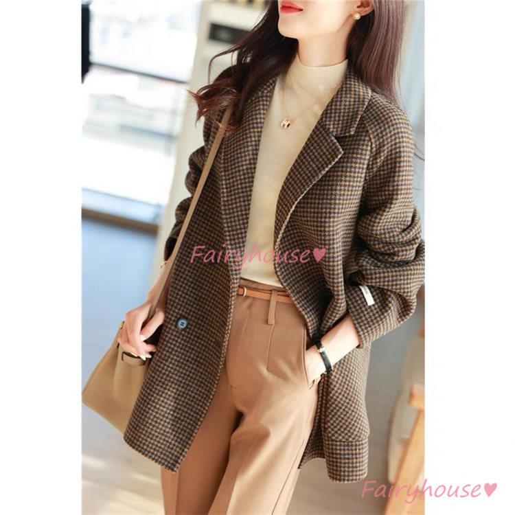 コート ジャケット レデイース 秋冬 40代 オシャレ 韓国風 きれいめ チェック 長袖コート ロング丈ジャケット カジュアルウエア ゆったり 学院風 上品 史上最も激安