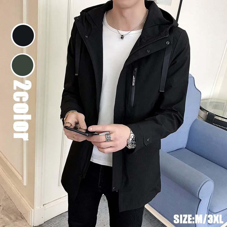 トレンチコート メンズ スプリングコート 長袖 春 秋 ロングコート