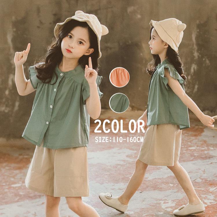 子供服 セットアップ 夏 韓国子供服 女の子 キッズ ジュニア 上下セット ブラウス パンツ 2点セット 可愛い おしゃれ 通学着 通園 110 1 130 140 150 160cm Y Fairyhouse 通販 Yahoo ショッピング