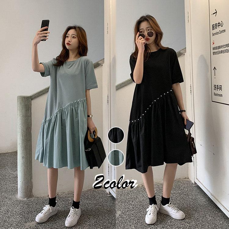 ワンピース レディース 40代 五分袖ワンピース 膝丈ワンピース プリーズスカート Aライン ゆったりロングtシャツ きれいめ 韓国風 オシャレ 着痩せ Y Fairyhouse 通販 Yahoo ショッピング