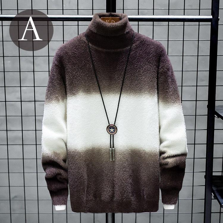 ニットセーター メンズ 秋冬 長袖セーター ハイネックニットトップス もこもこ カットソー 配色 無地セータープルオーバー カジュアルニット 通勤 ビジネス Y Fairyhouse 通販 Yahoo ショッピング