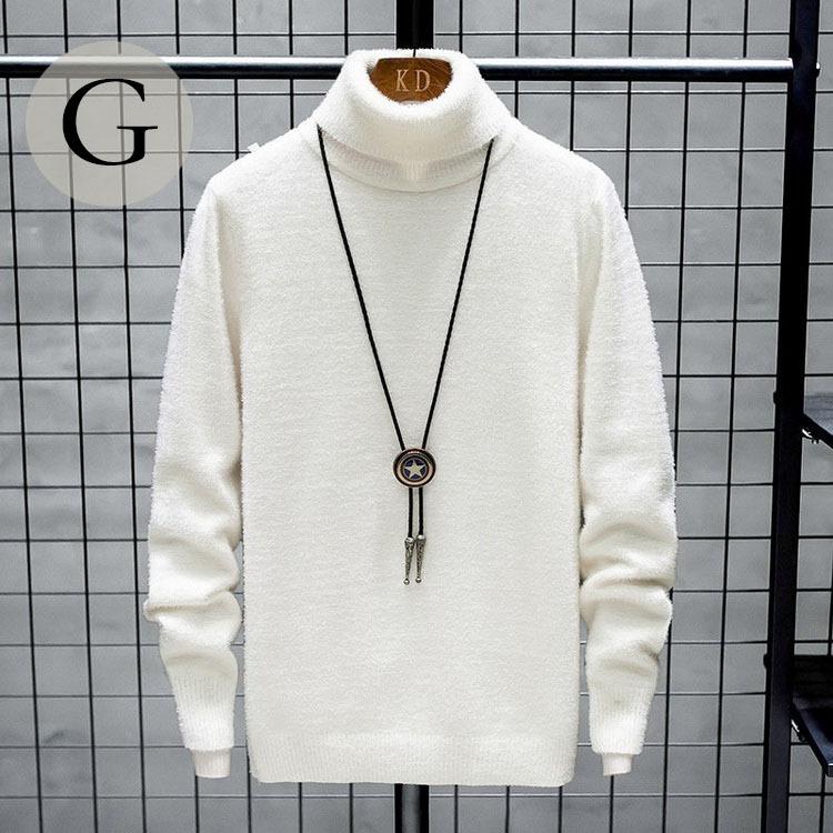 ニットセーター メンズ 秋冬 長袖セーター ハイネックニットトップス もこもこ カットソー 配色 無地セータープルオーバー カジュアルニット 通勤 ビジネス Y Fairyhouse 通販 Yahoo ショッピング