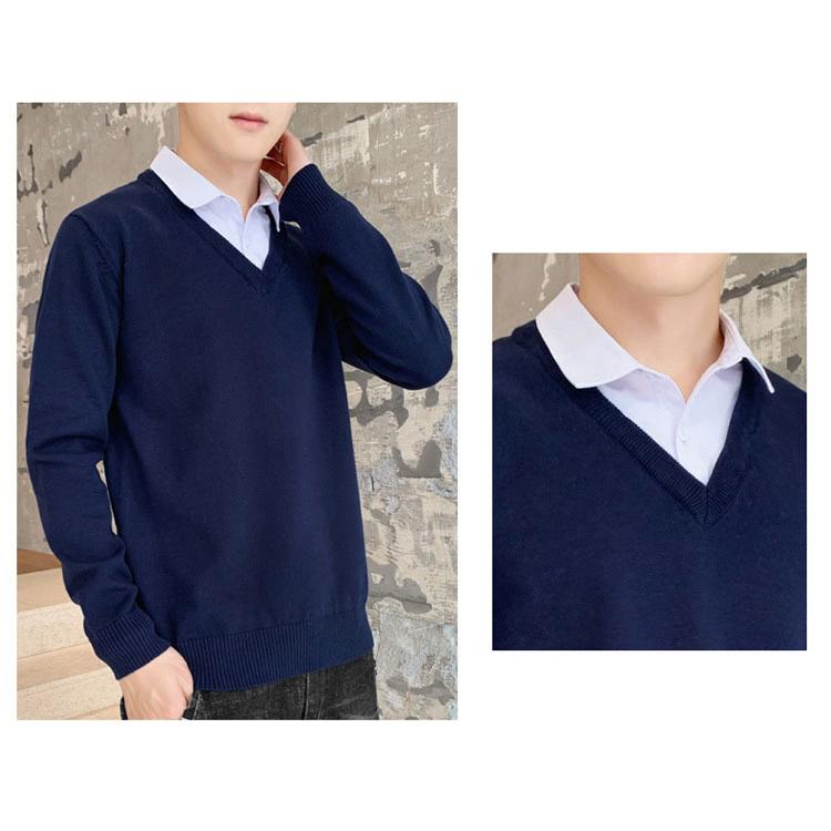 ニットセーター メンズ 40代 長袖セーター シャツ襟セーター プルオーバー 無地セーター 春秋 インナー カットソー カジュアルニットトップス 通勤ビジネス Y Fairyhouse 通販 Yahoo ショッピング