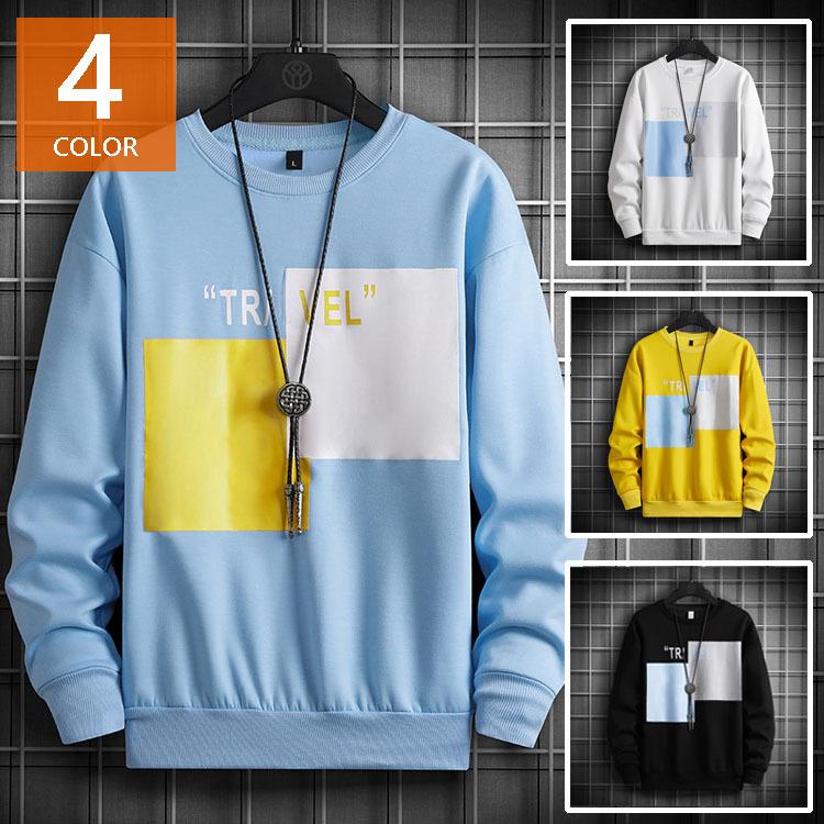 スウェットトレーナー メンズ 長袖tシャツ 春服 春秋 クルーネックプルオーバートレーナー プリントトレーナー 人気 通学 通勤 オシャレカジュアルトップス Y Fairyhouse 通販 Yahoo ショッピング