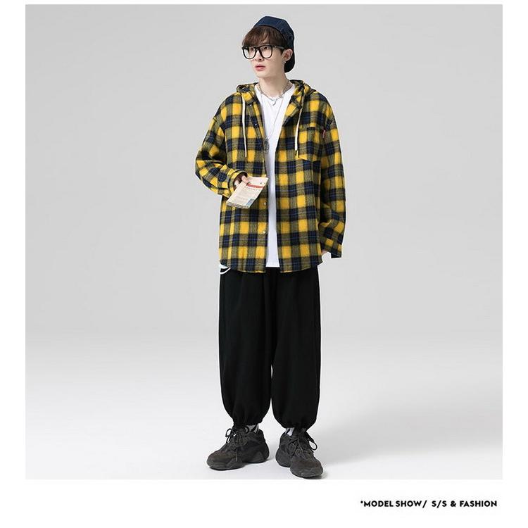 チェックシャツ メンズ カジュアルシャツ フード付き 長袖チェック柄シャツ ゆったり おしゃれ 人気カジュアルシャツ 韓国ファッション 長袖シャツ 春物 秋服 Y Fairyhouse 通販 Yahoo ショッピング