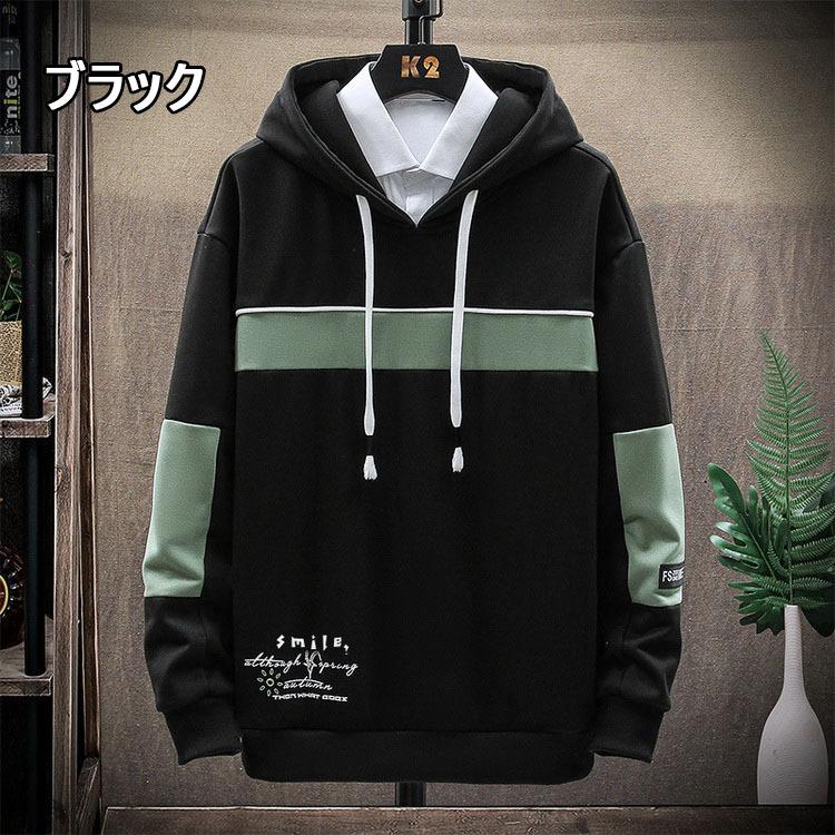 スウェットパーカー メンズ 春服 長袖パーカー 配色 ゆったりプルオーバーパーカー 人気 メンズパーカー 韓国ファッション カジュアルトップス 30 代40代50代 Y Fairyhouse 通販 Yahoo ショッピング