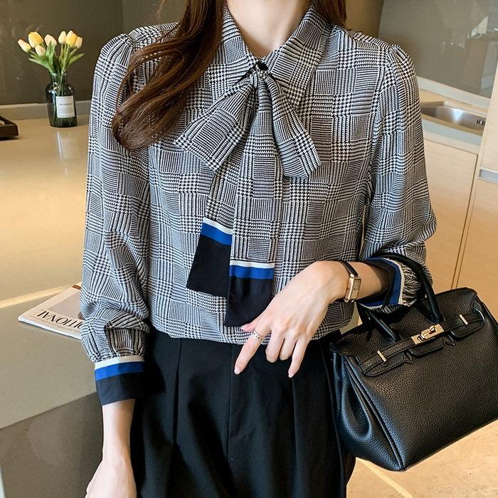 ブラウス レディース 40代 春夏秋 オシャレブラウス チェック柄シャツリボンネック 長袖トップス おしゃれ 通勤ol オフィス ゆったり シャツ30代 50代 新作 Y Fairyhouse 通販 Yahoo ショッピング