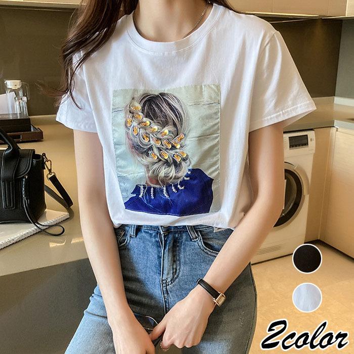 Tシャツ レディース きれいめ 40代 春夏 上品 半袖tシャツ プリント ブラウス 白トップス カジュアル韓国風 ゆったりカットソー オシャレ 大きいサイズtシャツ Y Fairyhouse 通販 Yahoo ショッピング