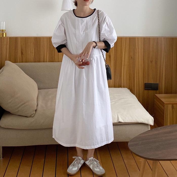 ワンピース レディース キレイめ 40代 マキシワンピース 夏新作 半袖 白ワンピ 上品 パフスリーブワンピース Aラインスカート オシャレ 通勤 韓国風 ゆったり Y6233 Fairyhouse 通販 Yahoo ショッピング