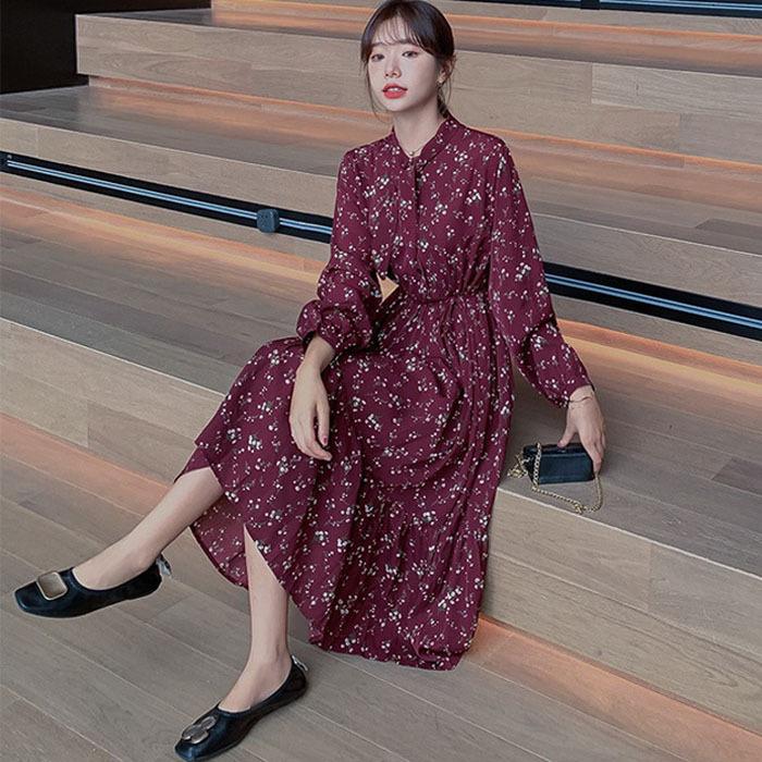 ワンピース レディース 40代 春夏秋 キレイめ マキシ丈ワンピース 長袖 シフォンワンピース ロング丈 花柄フレアスカート ゆったり 上品 オシャレ通勤 着痩せ Y Fairyhouse 通販 Yahoo ショッピング