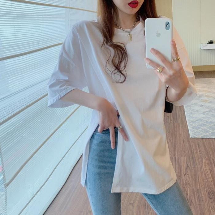 Tシャツ トップス レディース 白トップス 40代 春夏 上品 半袖tシャツ ブラウス 綿tシャツ オシャレスリット裾 カジュアル韓国風 カットソー ゆったりtシャツ Y Fairyhouse 通販 Yahoo ショッピング