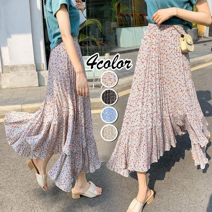 スカート レディース 春夏マキシスカート おしゃれ花柄 シフォンプリーツスカート不規則 ロングスカートaライン ボトムス 美脚 上品 オシャレ通勤 大人可愛い Y Fairyhouse 通販 Yahoo ショッピング