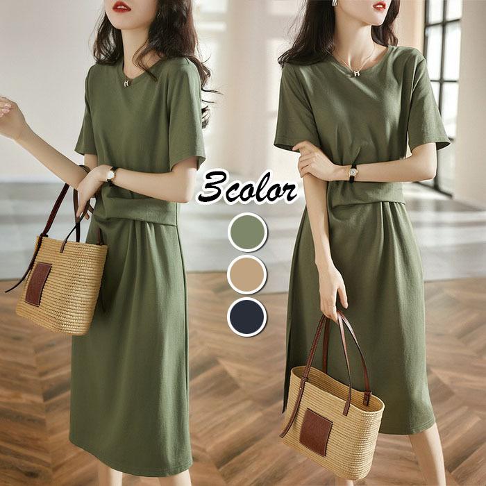 ワンピース レディース 40代 きれいめ膝丈ワンピース 春夏新作 半袖ワンピース ひざ丈スカート Aライン ゆったり オシャレ通勤 大人 お出かけ 30代 カジュアル Y Fairyhouse 通販 Yahoo ショッピング