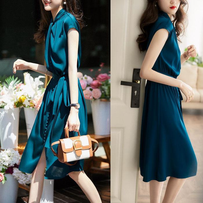 ワンピース レディース 40代 きれいめ 膝丈ワンピース 春夏新作 半袖ワンピース リボン ひざ丈スカートaライン 韓国風 上品 オシャレ通勤 お出かけ 30代 50代 Y Fairyhouse 通販 Yahoo ショッピング