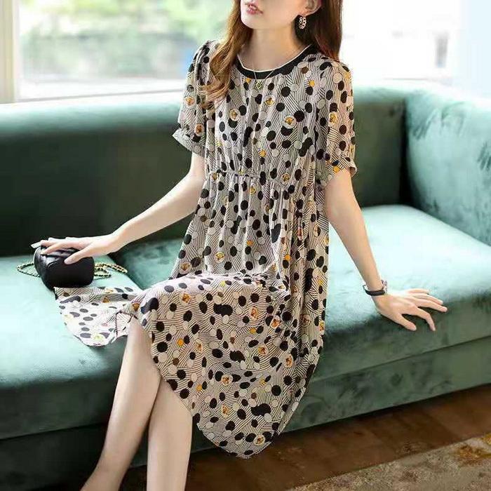 ワンピース レディース 40代 膝丈ワンピース 春夏 半袖ワンピース きれいめ ドット柄ワンピース シフォンフレアスカート 韓国風 オシャレ通勤 大人上品 30代 Y Fairyhouse 通販 Yahoo ショッピング