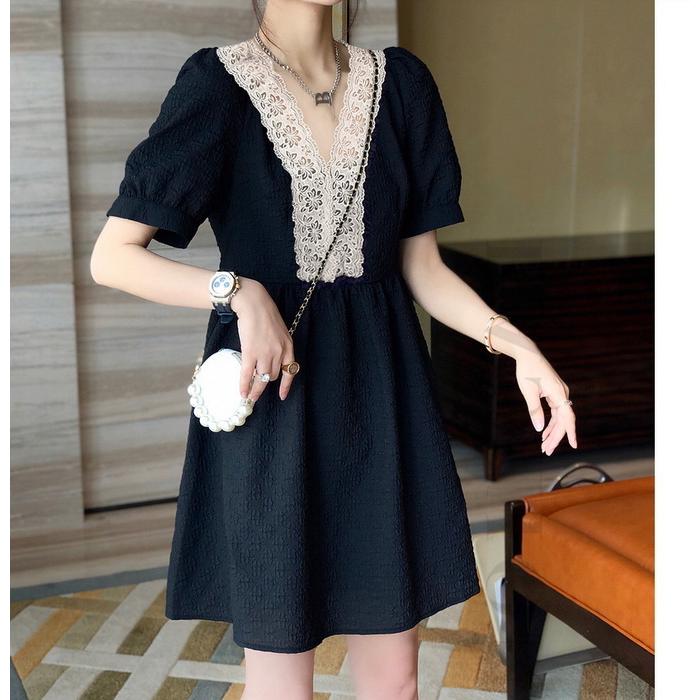 ワンピース レディース 40代 きれいめ 膝丈ワンピース 春夏 半袖ワンピース レースvネック Aラインスカート 韓国風 オシャレ通勤 着痩せ 大人 可愛い 30代50代 Y6245 Fairyhouse 通販 Yahoo ショッピング