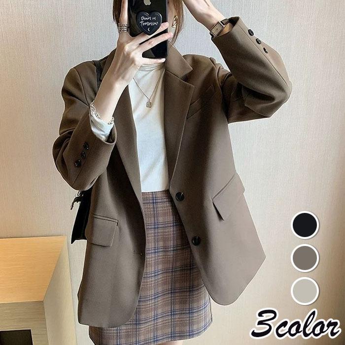 ブレザー スーツ レディース 春秋 長袖テーラードジャケット シンプル オシャレスーツ 黒ブレザー オフィス 30代アウター カジュアル 韓国風 通勤ol 40代50代 超安い