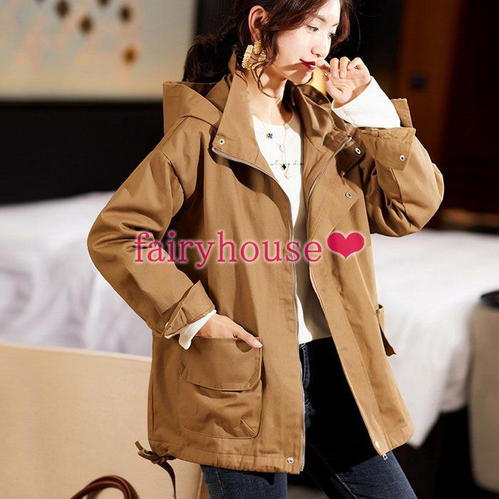 トレンチコート レディース 冬 40代 ミディアム丈ジャケット バーカー 厚手 ゆったりオーバー アウター 冬服 コート オシャレ大きいサイズ 大人通勤 30代50代 Y Fairyhouse 通販 Yahoo ショッピング