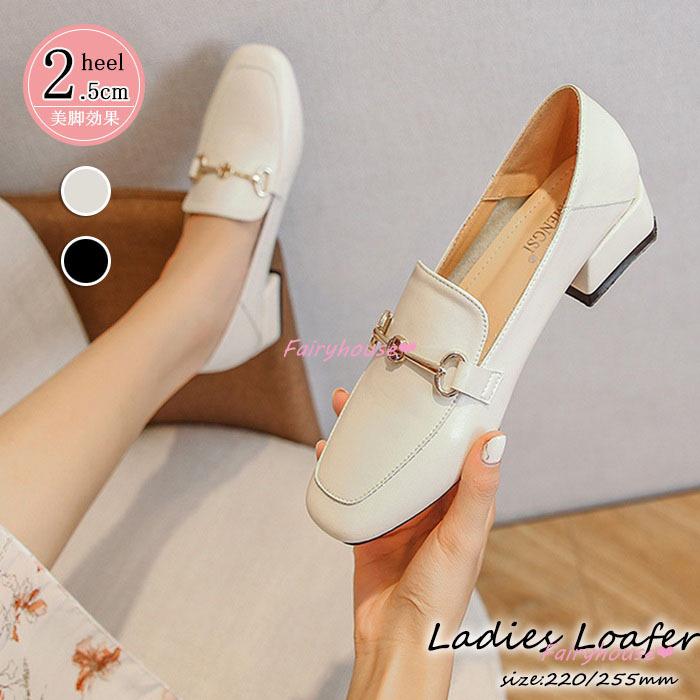 パンプス ローファー レディース レザーシューズ オックスフォードシューズ 太めヒール 黒 歩きやすい 革靴 通勤通学 カジュアルフォーマル Off