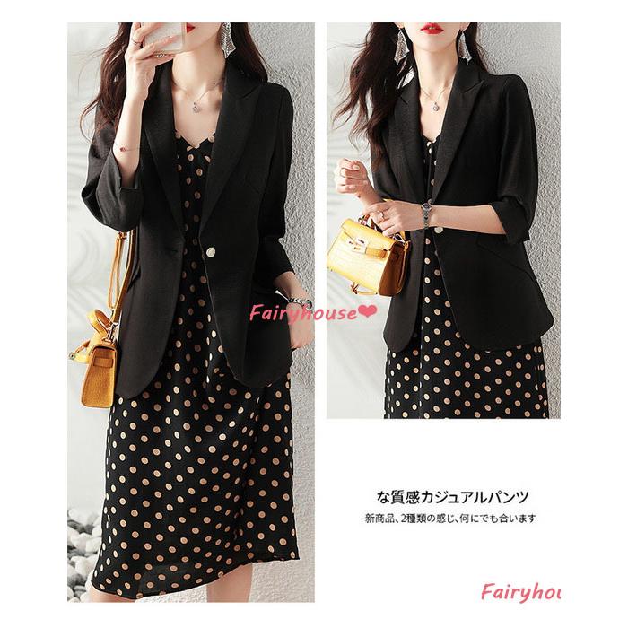 ブレザー スーツ 春夏 レディース 40代 七分袖テーラードジャケット 春コート オシャレスーツ リネンブレザー オフィスアウター カジュアル 韓国風 通勤 30代 Y6250 Fairyhouse 通販 Yahoo ショッピング