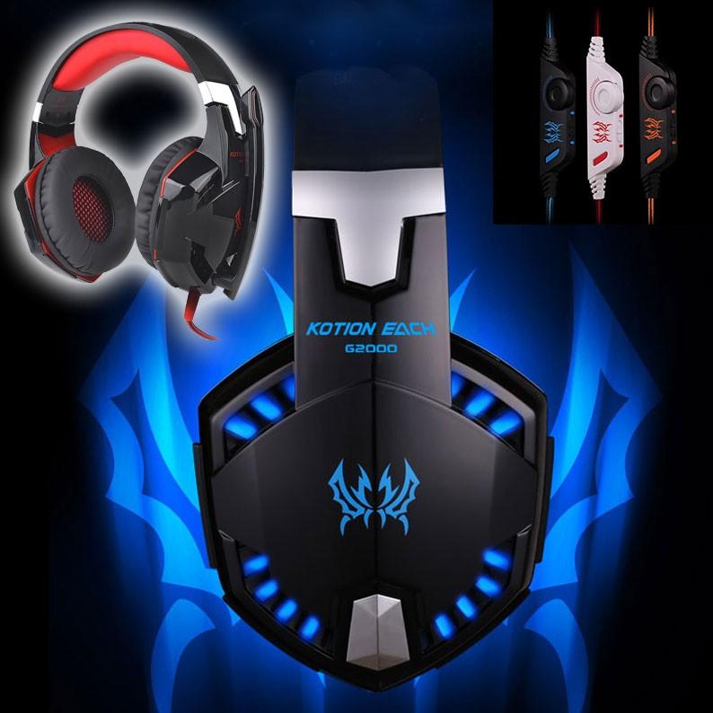 ゲーミングヘッドセット ヘッドセット マイク ゲーム PC ヘッドホン G2000 ゲーミングヘッドセット ブラック＆レッド ブラック＆ブルー