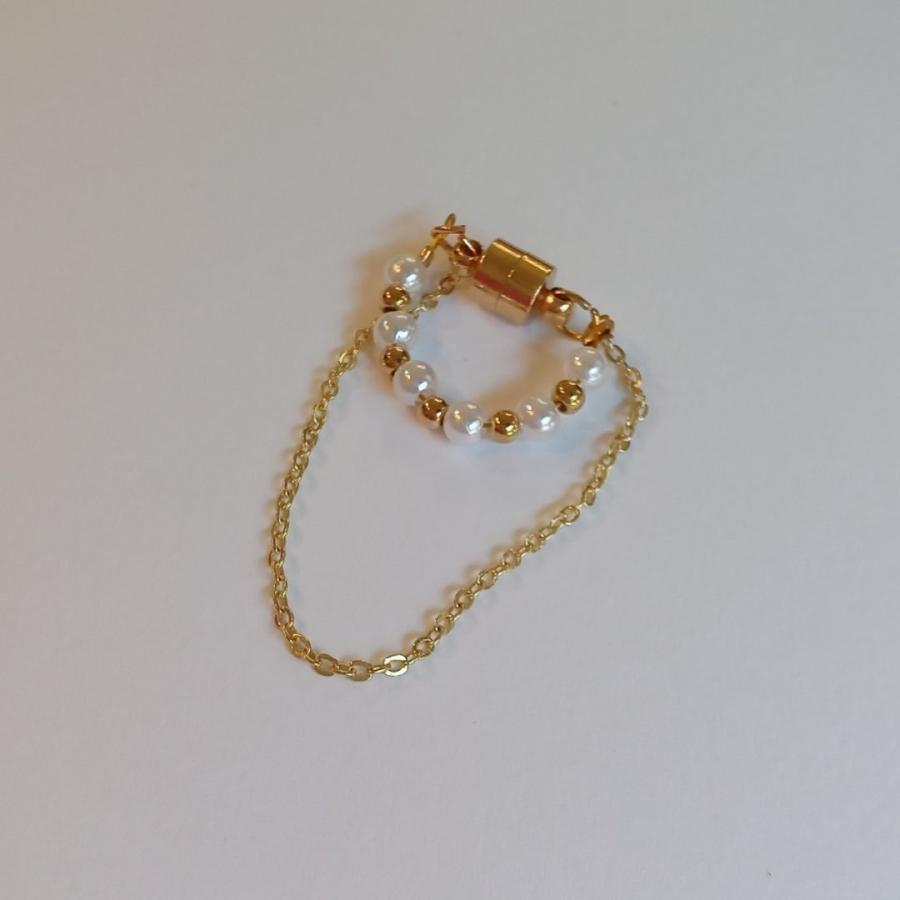 イヤリング イヤーカフ 磁石タイプ パール ゴールド チェーン きれいめ レディース 女子 大人 子供 |  | 03