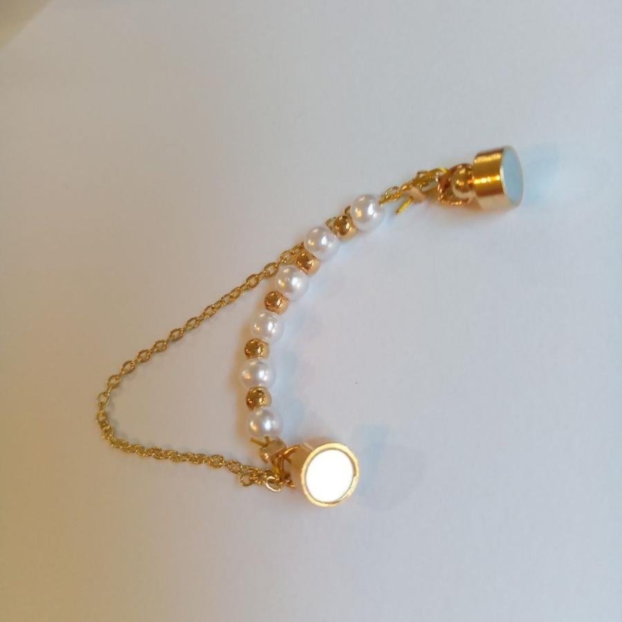 イヤリング イヤーカフ 磁石タイプ パール ゴールド チェーン きれいめ レディース 女子 大人 子供 |  | 04