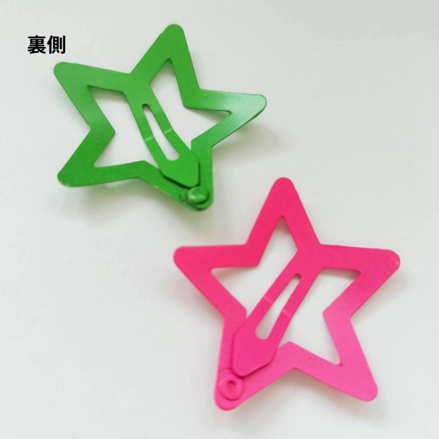 ヘアピン 2個セット パッチンピン 星 ほし かわいい  ピンク  緑  Y2K レトロ ストリート ヘアアレンジ 女児 |  | 02