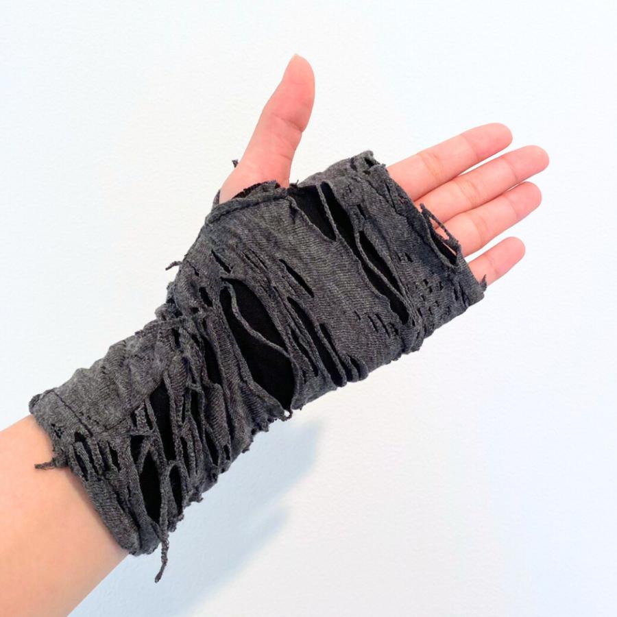 アームカバー 片腕用 ダンスアクセ ダンス ブラック グレー ダメージ加工 かっこいい クール ダンス用品 ダンス小物 大人 子供 コスプレ 仮装 |  | 02