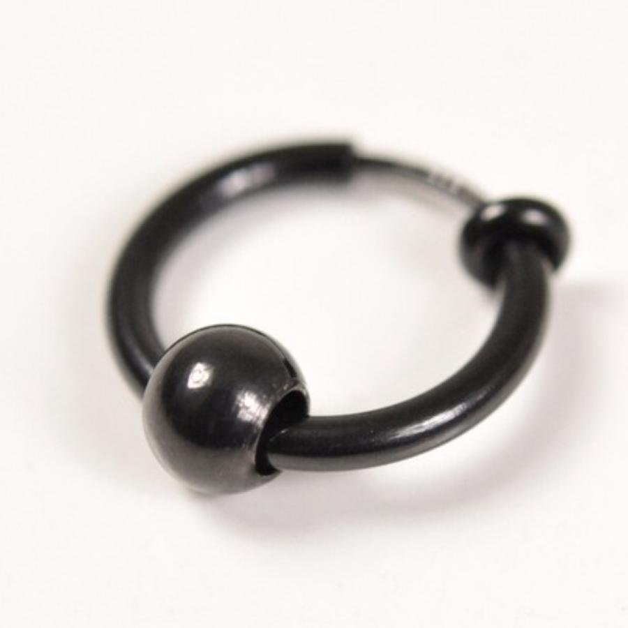 ボール付きフープイヤリング ダンスアクセ ダンス ノンホールピアス 片耳 ユニセックス ブラック シルバー |  | 04