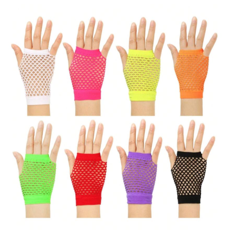 手袋　グローブ　アームカバー メッシュ 指穴あり  ダンスアクセ ダンス  両腕 ショート丈  忍者  和風 仮装 ステージ    パンク コスプレ |  | 01