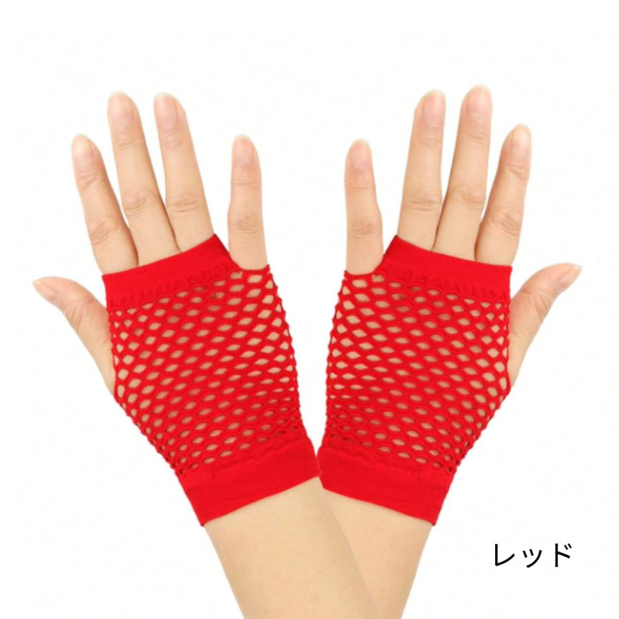 手袋　グローブ　アームカバー メッシュ 指穴あり  ダンスアクセ ダンス  両腕 ショート丈  忍者  和風 仮装 ステージ    パンク コスプレ |  | 05