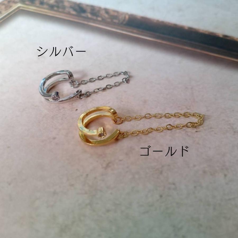 イヤーカフ イヤリング ノンホール チェーン ストーン ゴールド シルバー レディース 女子 子供 |  | 01