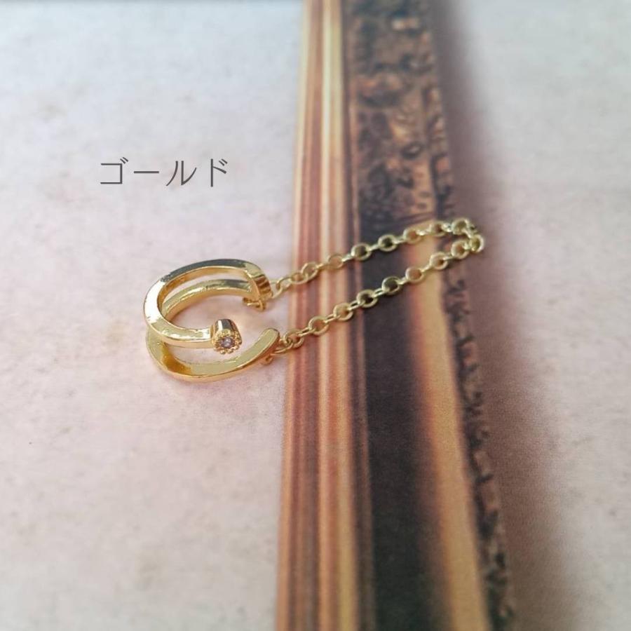 イヤーカフ イヤリング ノンホール チェーン ストーン ゴールド シルバー レディース 女子 子供 |  | 02