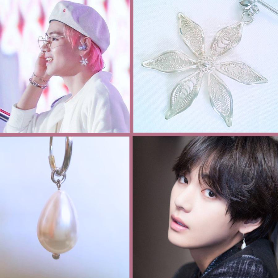 BTS テテ着用 イヤリング ノンホールピアス 片耳用 ダンスアクセ　ダンス レプリカ おしゃれ ギフト　 | 