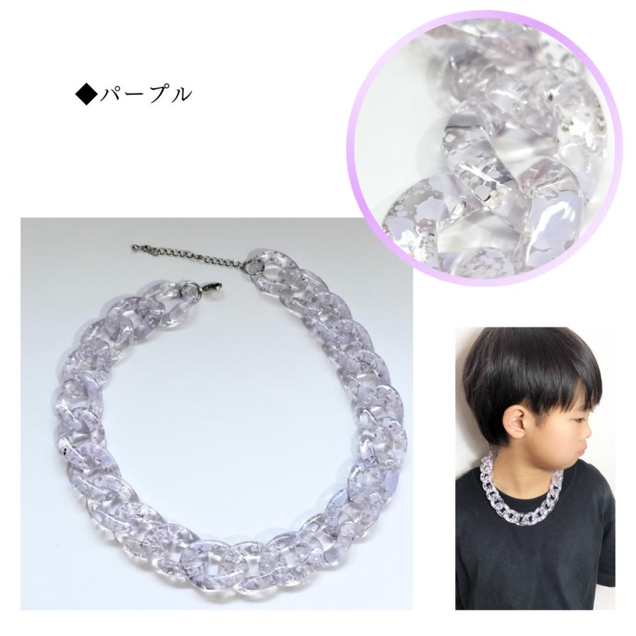 チェーンネックレス　ネックレス　ダンスアクセ　ダンス クリア　ピンク　パープル　グリーン　軽量　レディース　メンズ　キッズ　韓国ネックレス |  | 04