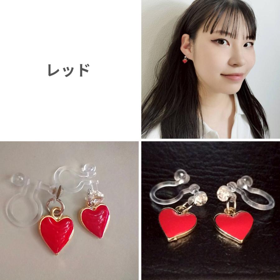 イヤリング　両耳用　ハート　ラインストーン　ダンスアクセ　ダンスレッド　パープル　可愛い　おしゃれ　韓国 |  | 01