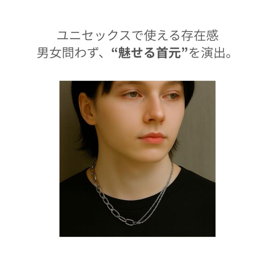 ネックレス チェーンネックレス シルバー シンプル 男女兼用 クール 使いやすい ダンスアクセ |  | 03