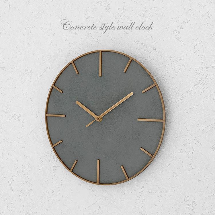 時計 壁掛け 壁掛け時計 おしゃれ 北欧 軽量 木製 掛け時計 コンクリート調 クロック ウォールクロック 30cm 乾電池 非電波 「まるで