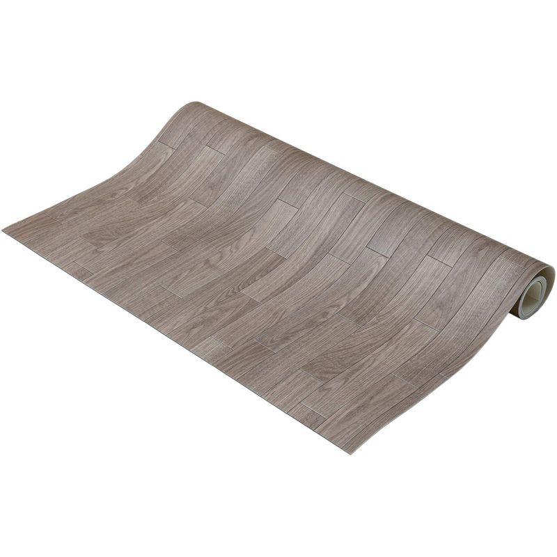 保障できる】 NBL 滑り止め付 約90×800cm グレイッシュ 木目 床保護マット オフィスデスクマット