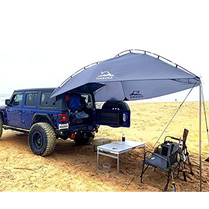 配送員設置 タイトル：カーサイドタープSUVカーサイドオーニング簡単組み立て吸盤付き砂袋の棒 車中泊・キャンプ・アウトドア アウトドア 旅行 釣り 公園 その他テント