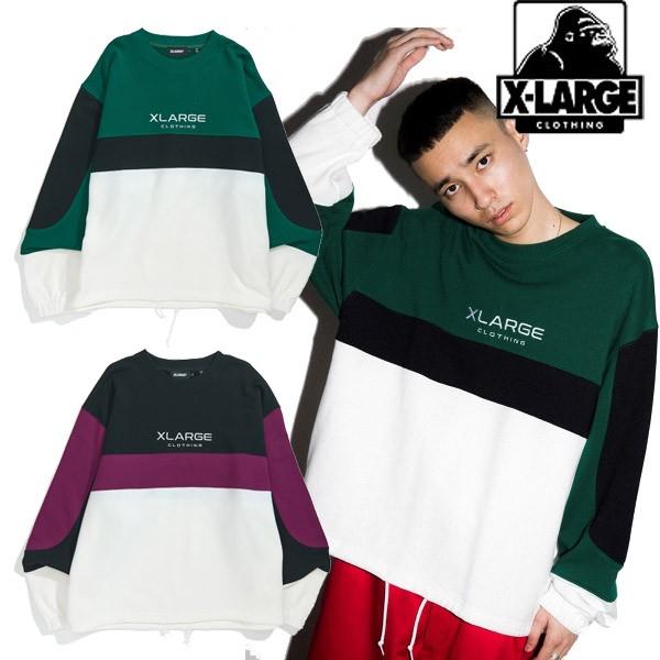 女の子向けプレゼント集結 Sports Xlarge エクストララージ 送料無料 正規代理店 エクストララージ Xlarge Logo ストリート ブランド メンズ トレーナー スウェット クルーネック パネル スポーツロゴ Sweat Crewneck Paneled トップス Dagl Tg