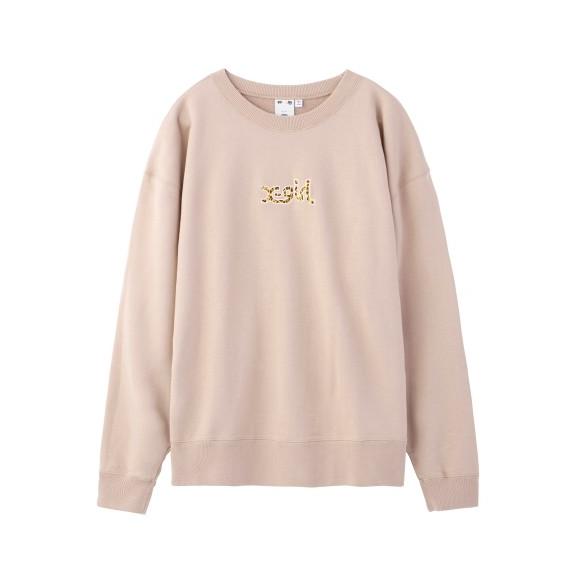 X-girl エックスガール X-GIRL PATCHED CREW SWEAT TOP パッチ X-girl エックスガール X-GIRL PATCHED CREW SWEAT TOP パッチ
