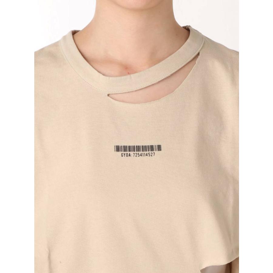 ジェイダ Gyda Gycode Tシャツ バーコード ダメージ加工 セクシー 肌見せ カットソー レディース ブランド Faithstore 通販 Yahoo ショッピング